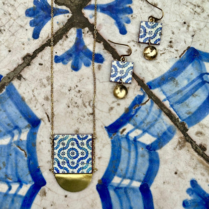 COLLIER MAIOLICA BLEUE SAINTE CATHERINE